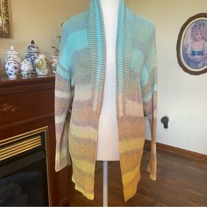 Pilcro • Striped Open Front Shawl Collar Cardigan Sweater • Size XS (Oversized)